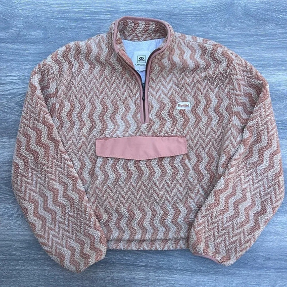 Rip Curl Tops - Rip Curl Drifter Polar Fleece, pink chevron